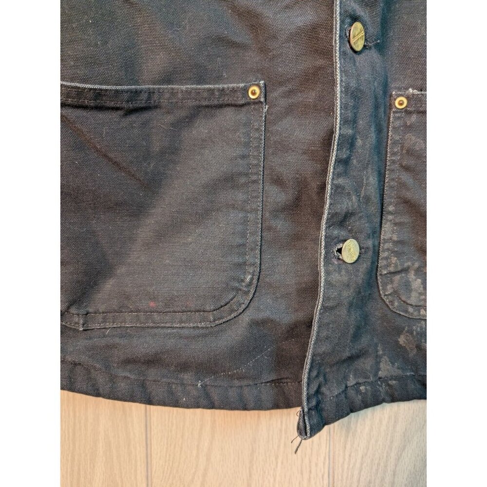 Vtg Carhartt C01 Blanket Lined Coat Jacket Mens 44 Black Union USA Embroidered - Picture 5 of 10